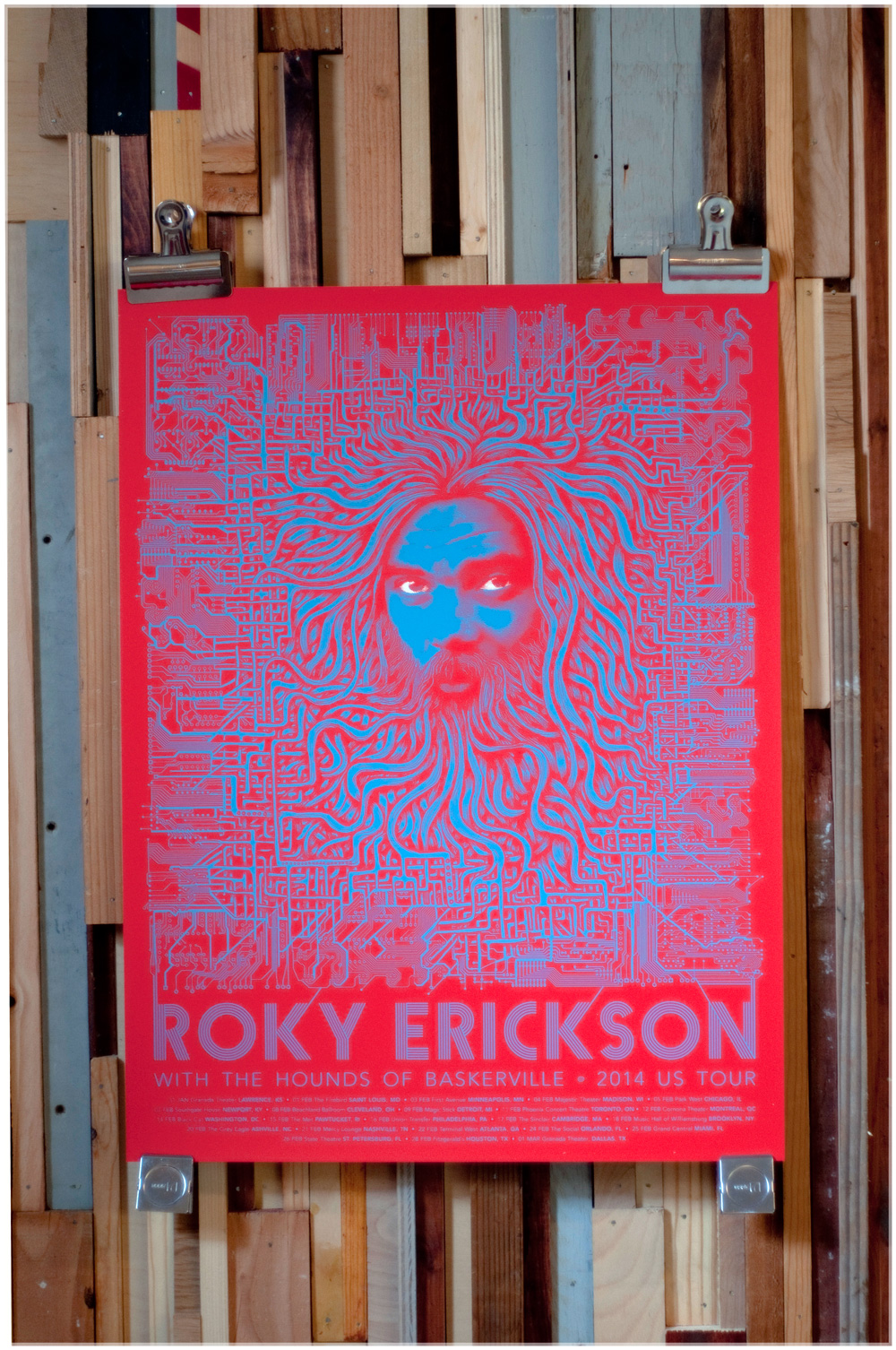 Roky Erickson, Mishka Westell, Screen Print, Bearded Lady, Bearded Lady Screen Prints, Screen Print Austin TX, Flatstock